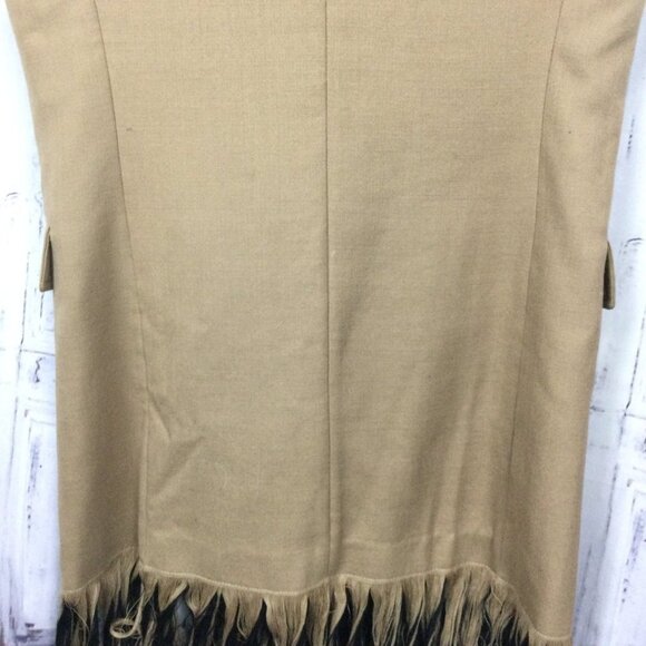 3.1 Phillip Lim Fringed Wool Long Camel Vest Small - Picture 13 of 14